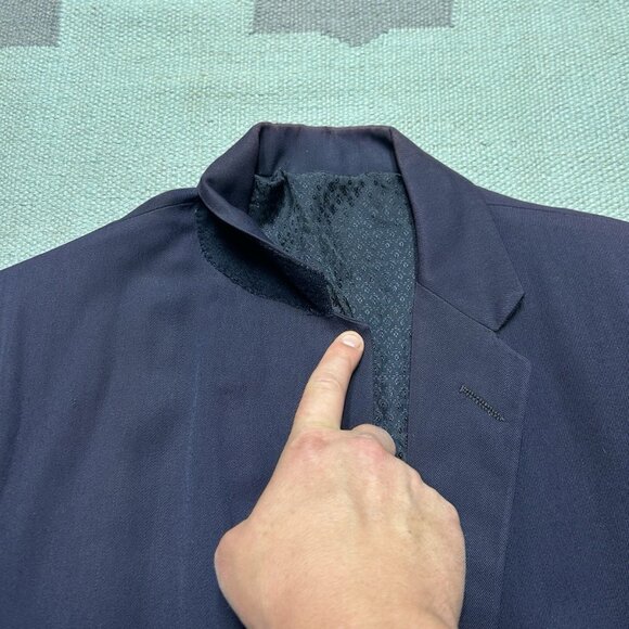 Vintage 1950s sport coat blazer gabardine faded navy blue Union men’s 40? - Picture 4 of 8